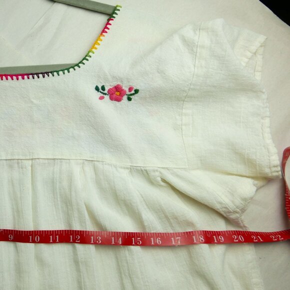 Mexican Peasant Shirt, Embroidered - Picture 3 of 6